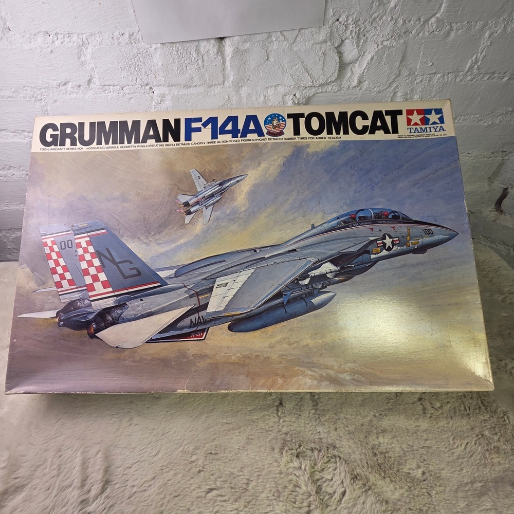 Tamiya Grumman F14A Tomcat 1/32 Model Kit 6301 Open Box Sealed Parts Navy VF84